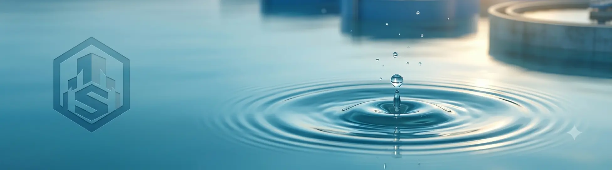 A single water droplet creating ripples — Sumo East sustainable water solutions